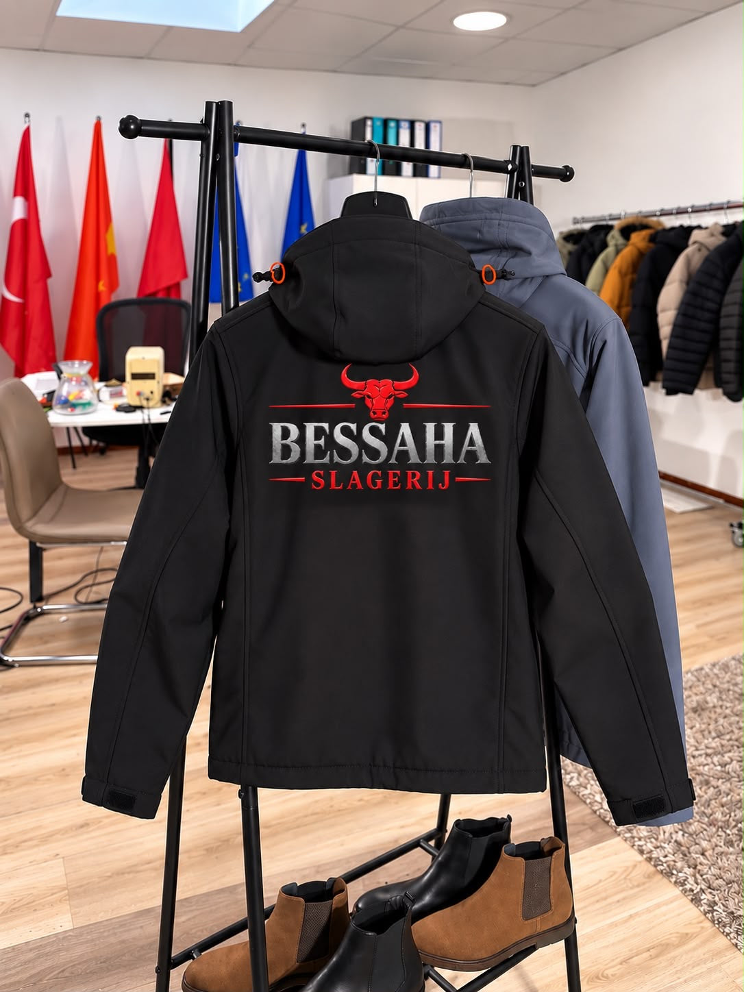 Softshell jas (voorbeeld) bedrukking