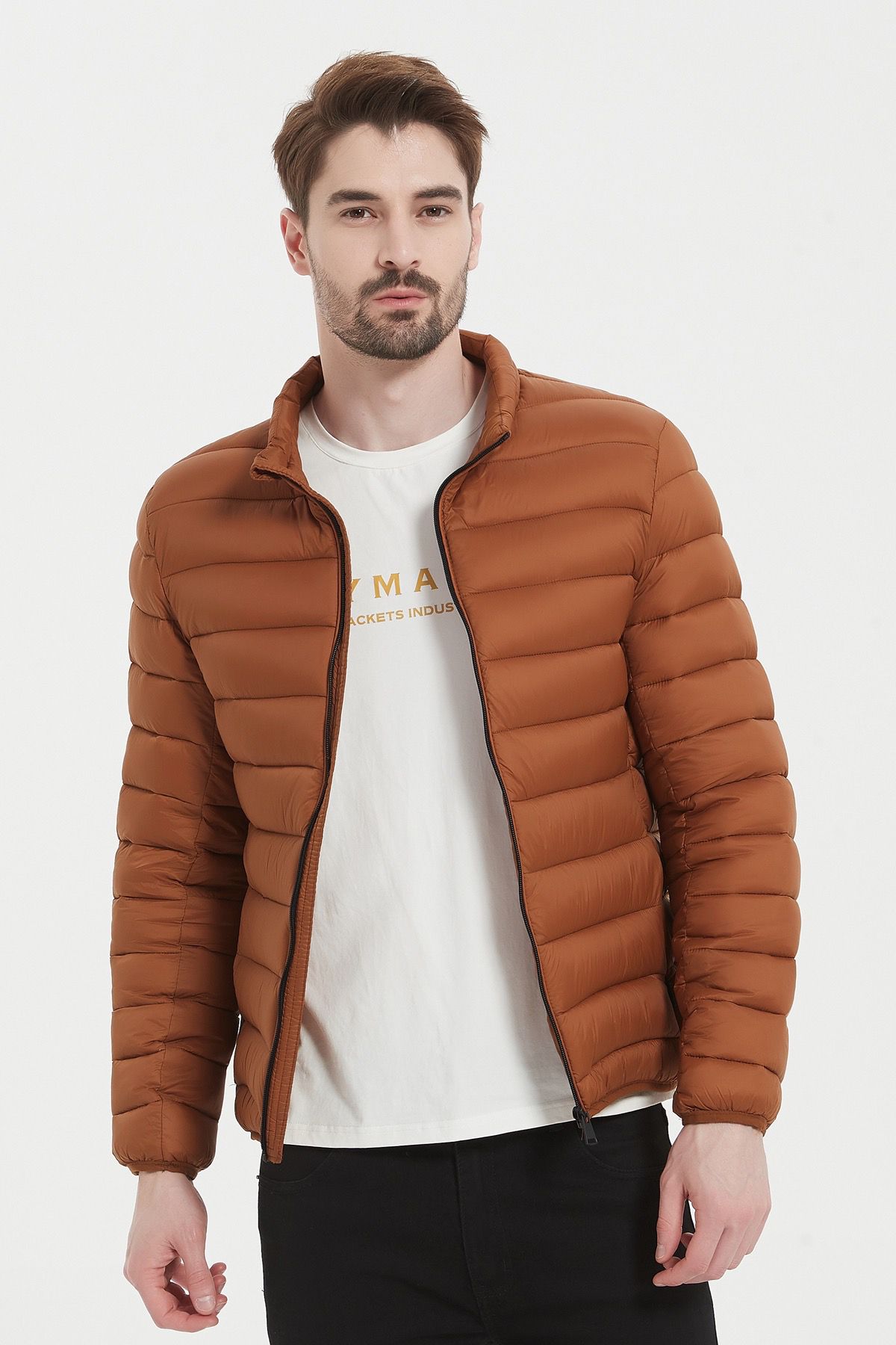 Heren Lichtgewicht Gewatteerde Jas bruin