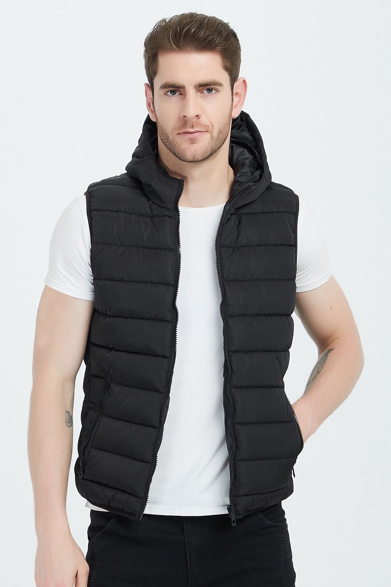 Bodywarmer met capuchon zwart (R)