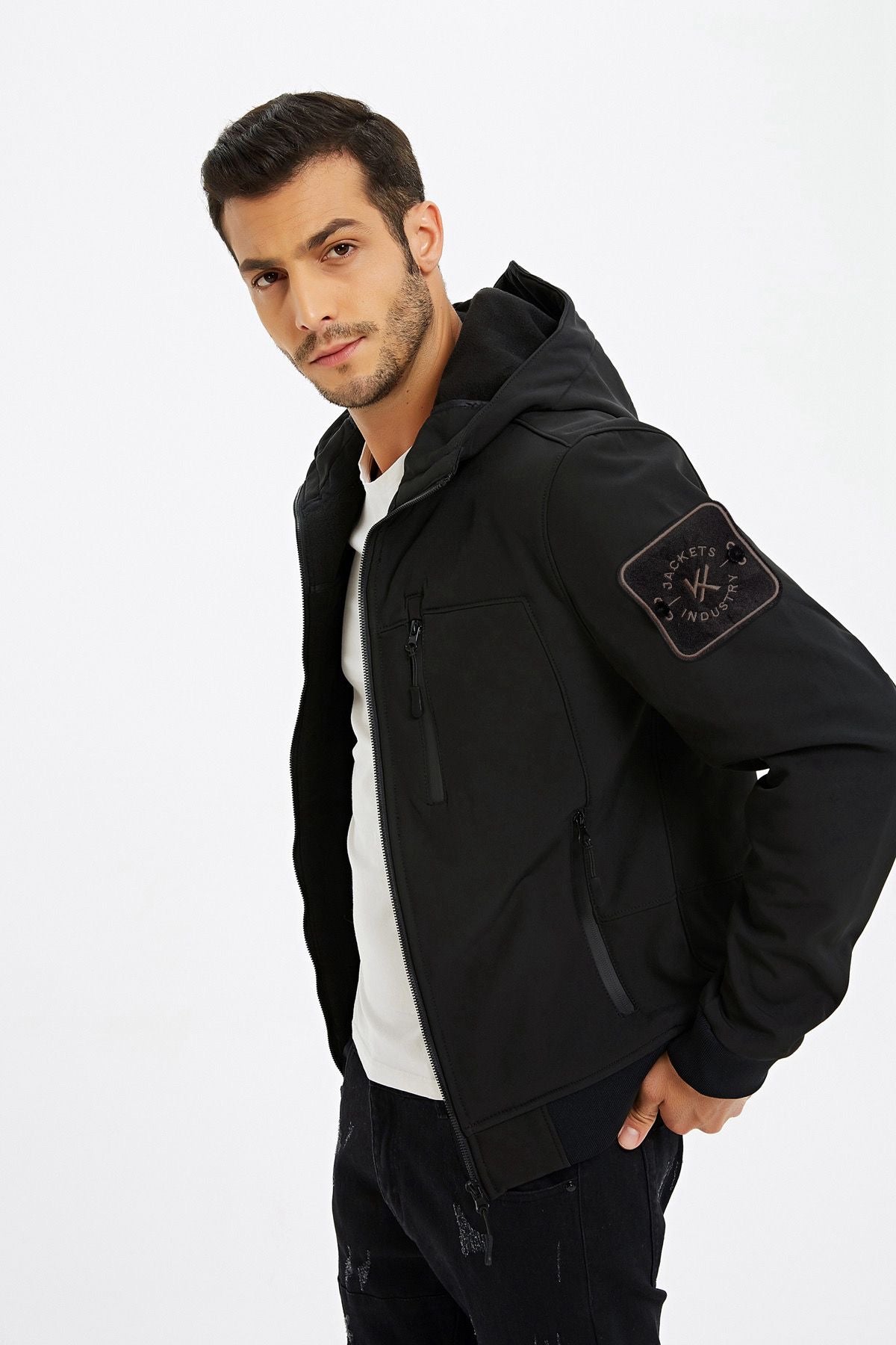 Softshell jas met patch