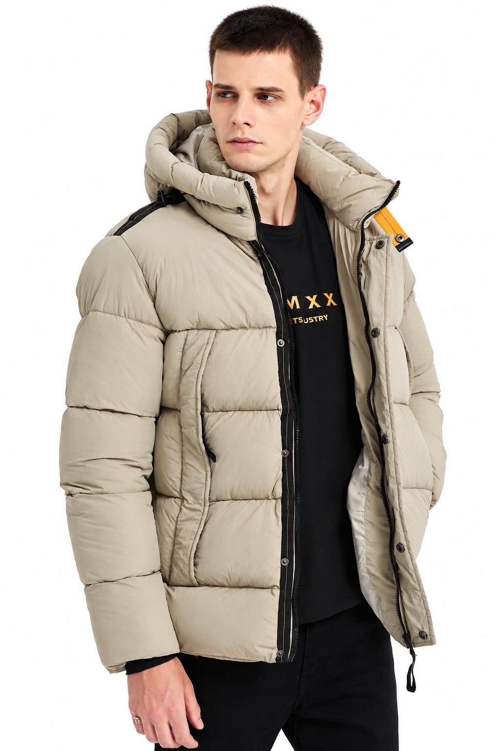 Beige Puffer Winterjas