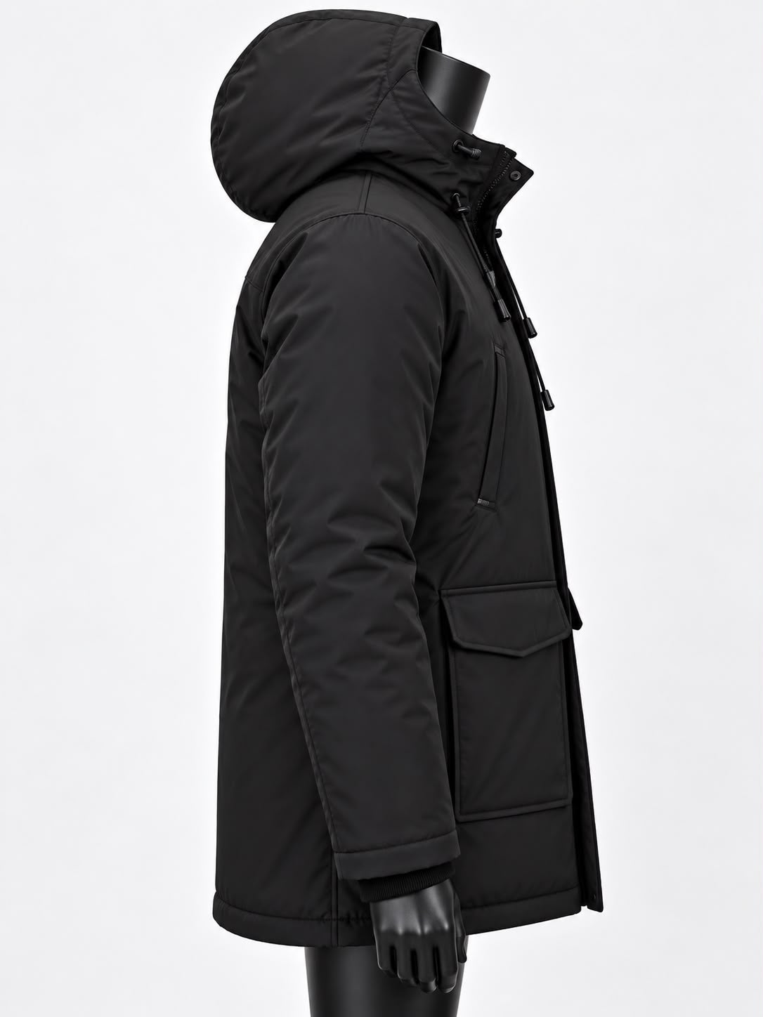 Zwarte heren parka