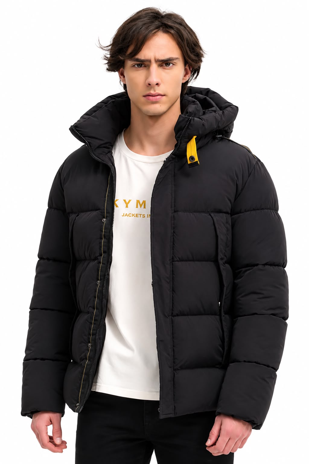 Zwarte puffer winterjas