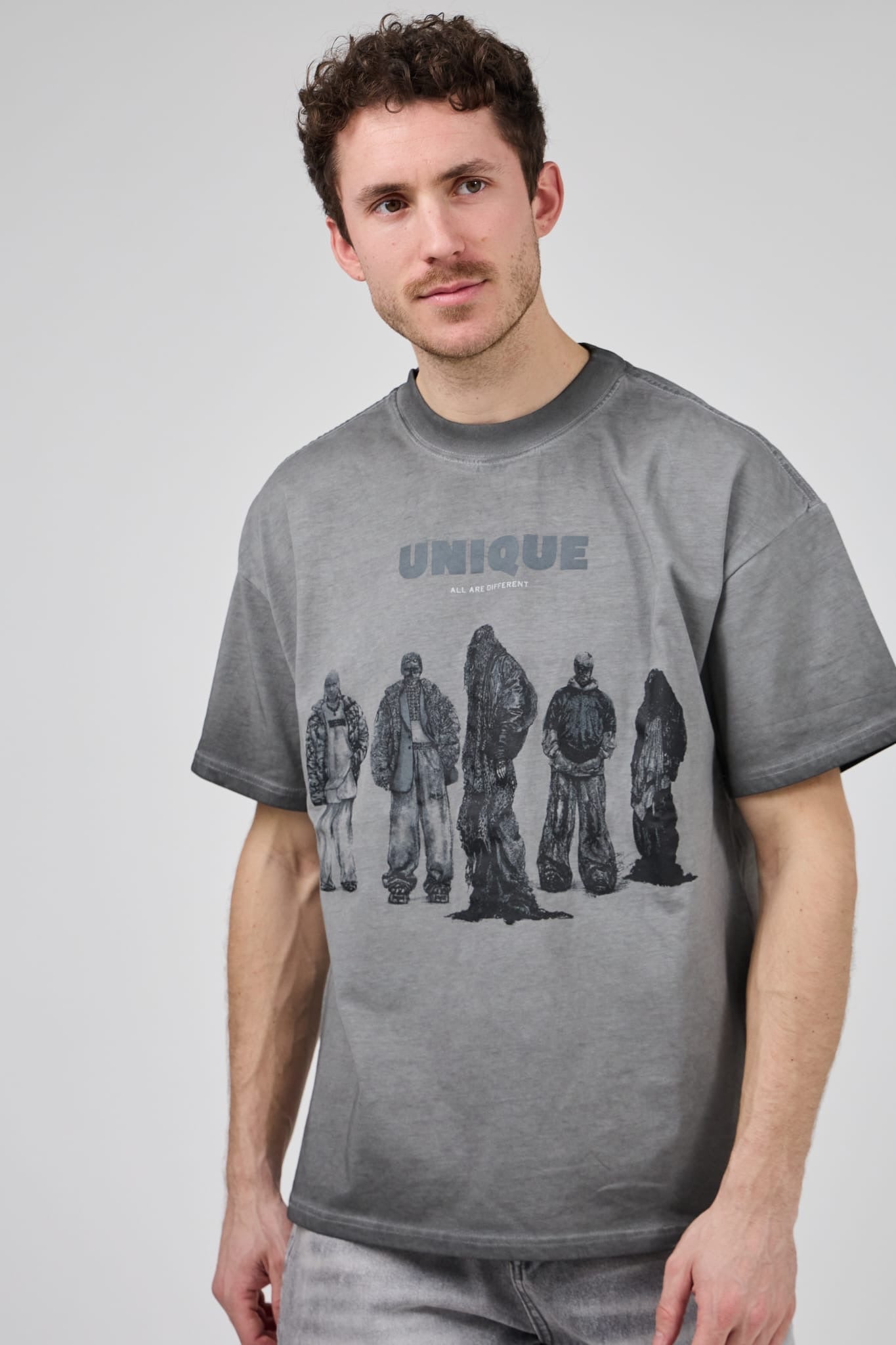 T-shirt Unique donker grijs