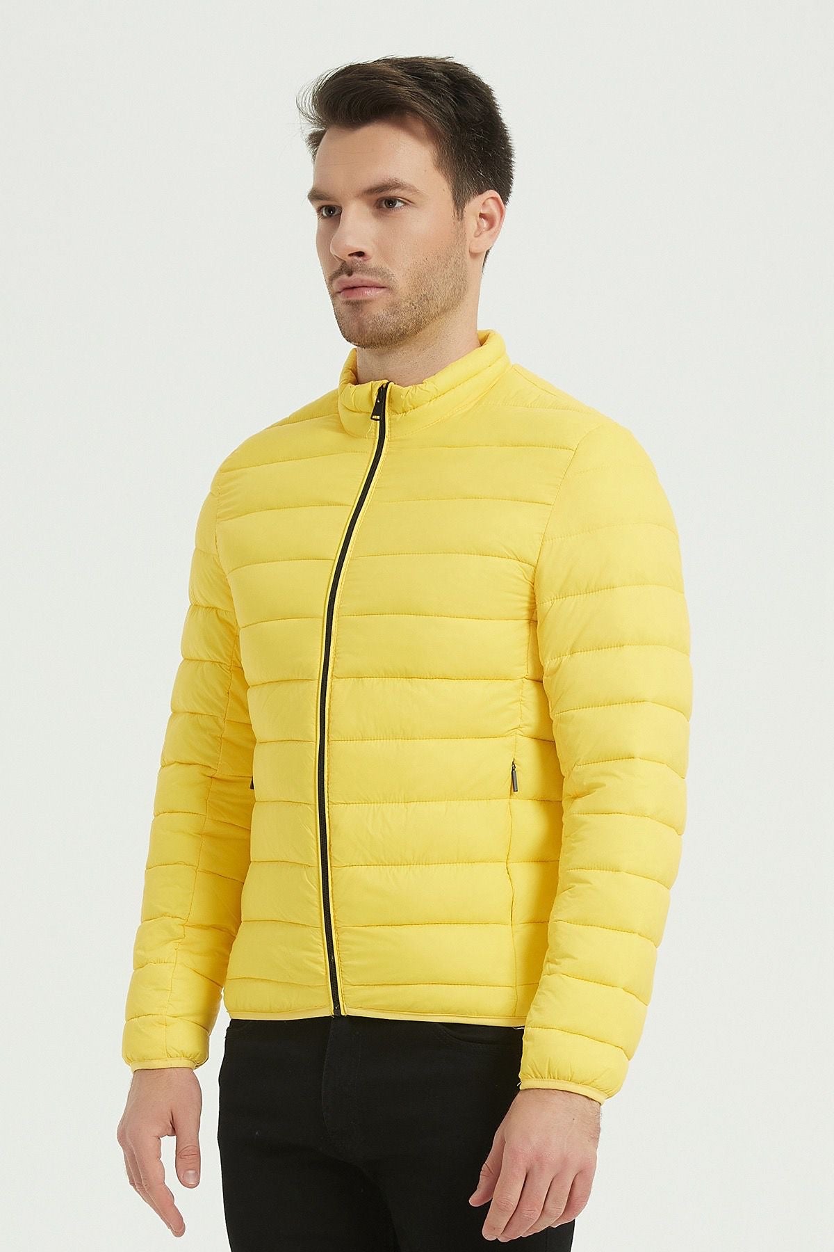 Heren Lichtgewicht Gewatteerde Jas geel