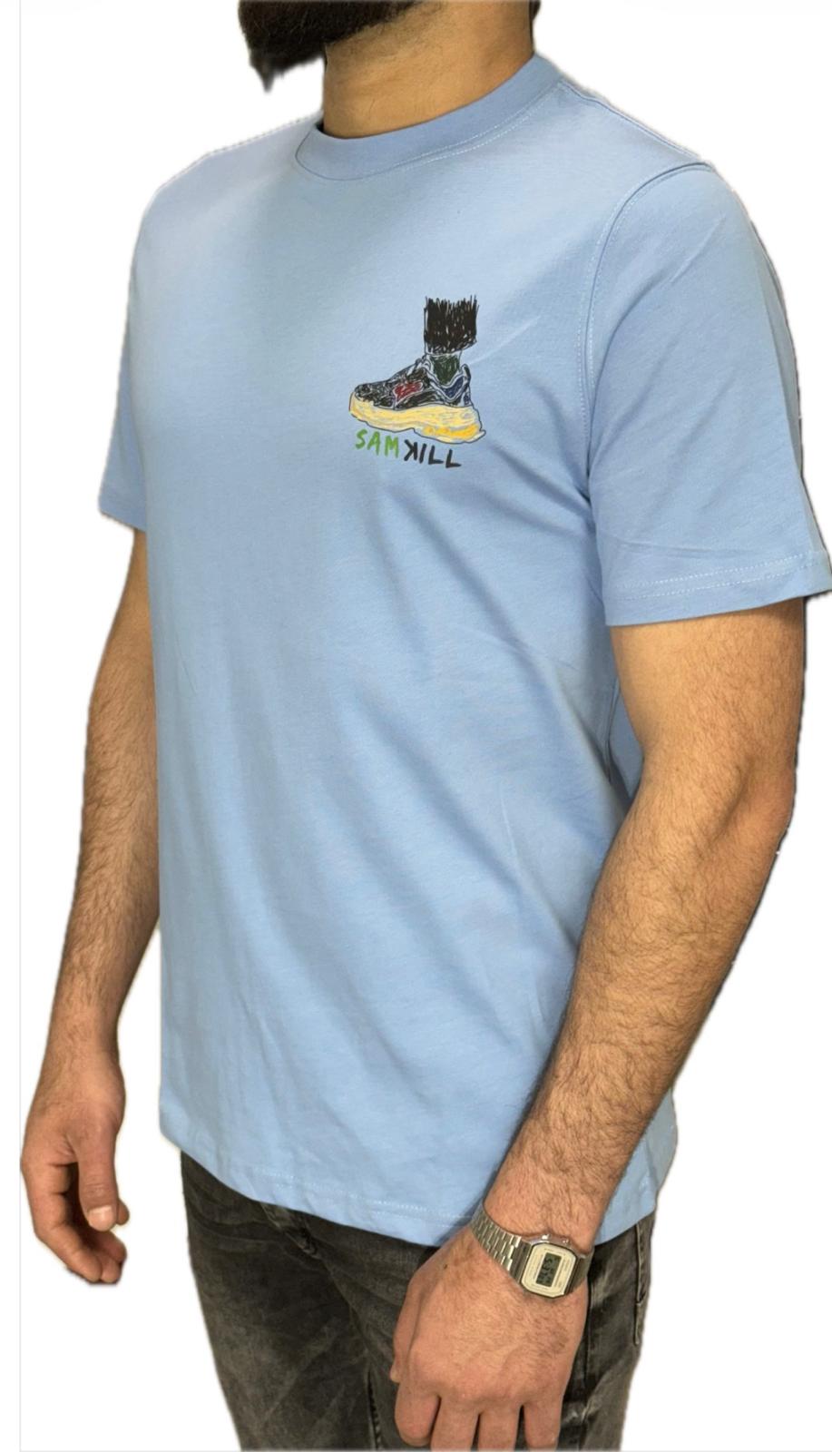 Samkill T-shirt licht blauw (sneaker)
