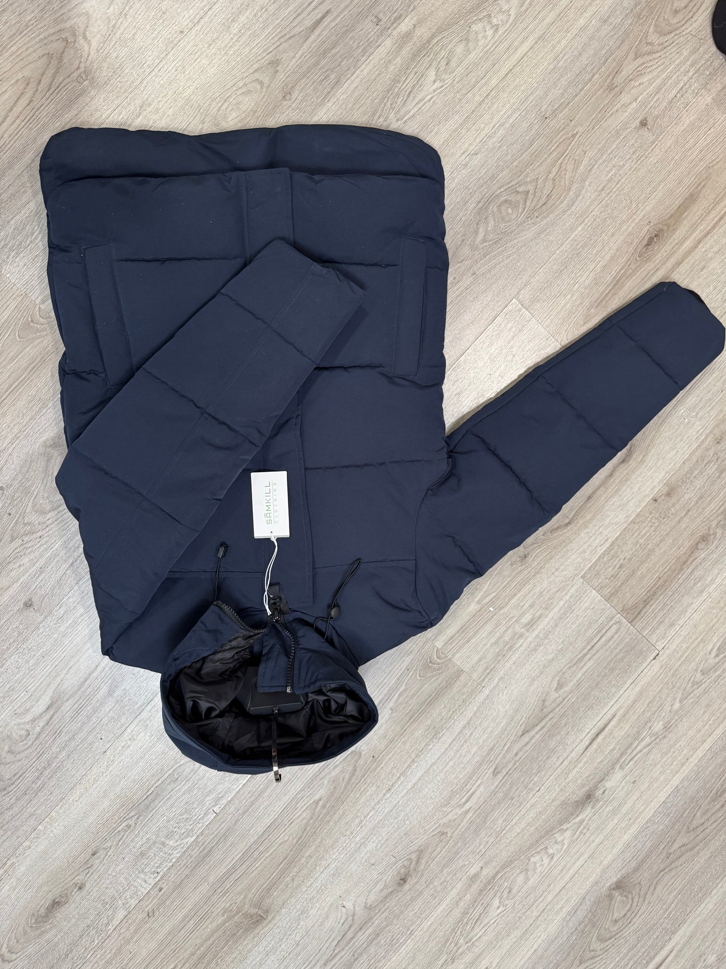 Heren gewatteerde Parka Donkerblauw