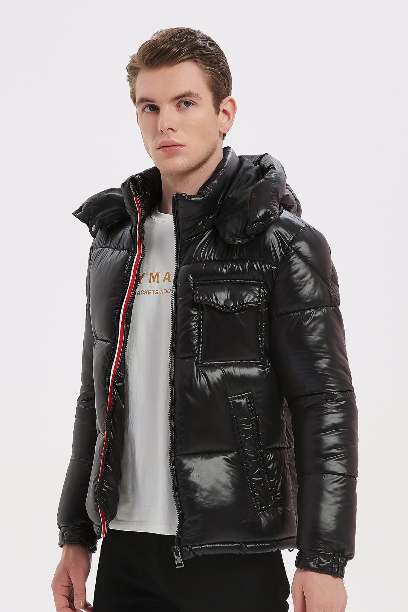 Pufferjas met Capuchon zwart