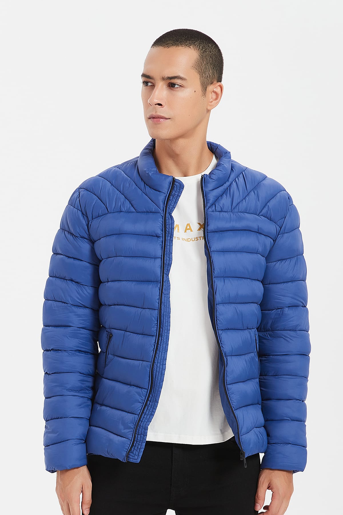 Heren Lichtgewicht Gewatteerde Jas blauw