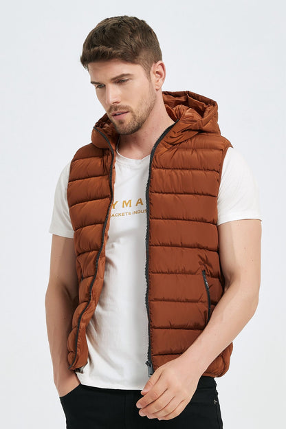 Bodywarmer met capuchon bruin (R)