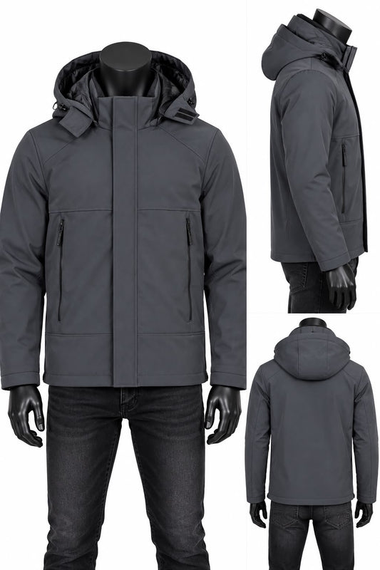 Heren Softshell Jas Donker Grijs