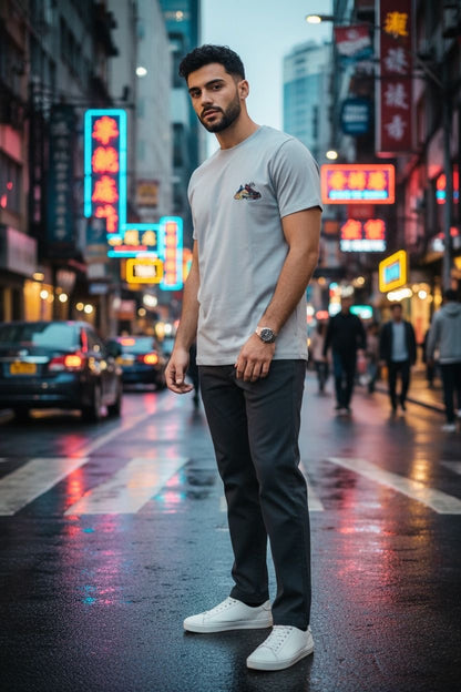 SNEAKER-T-SHIRT-LICHTBLAUW