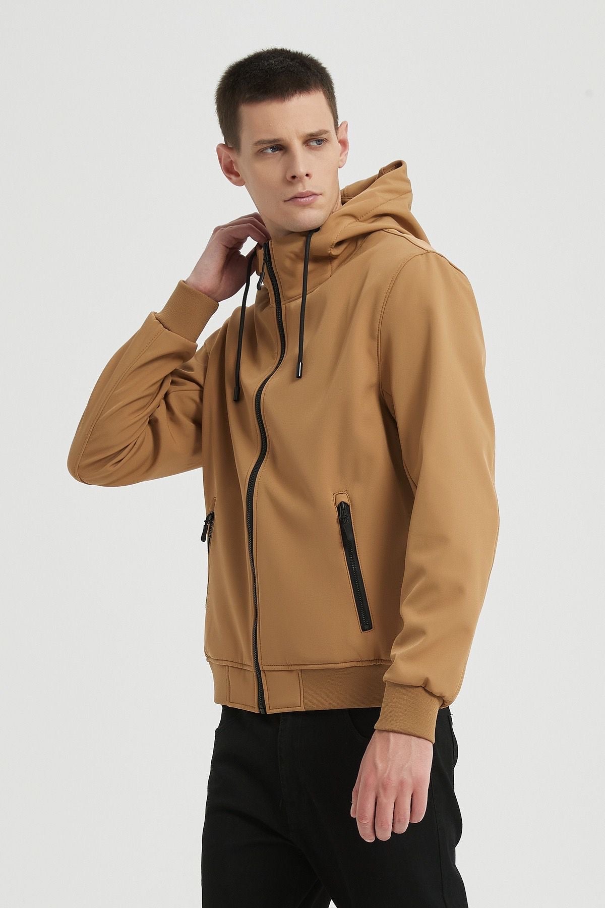 Softshell jas mosterdgeel