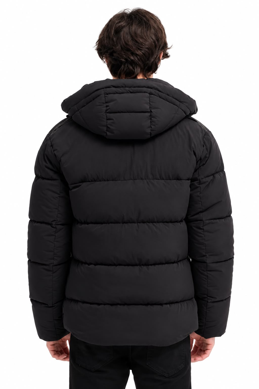Zwarte puffer winterjas