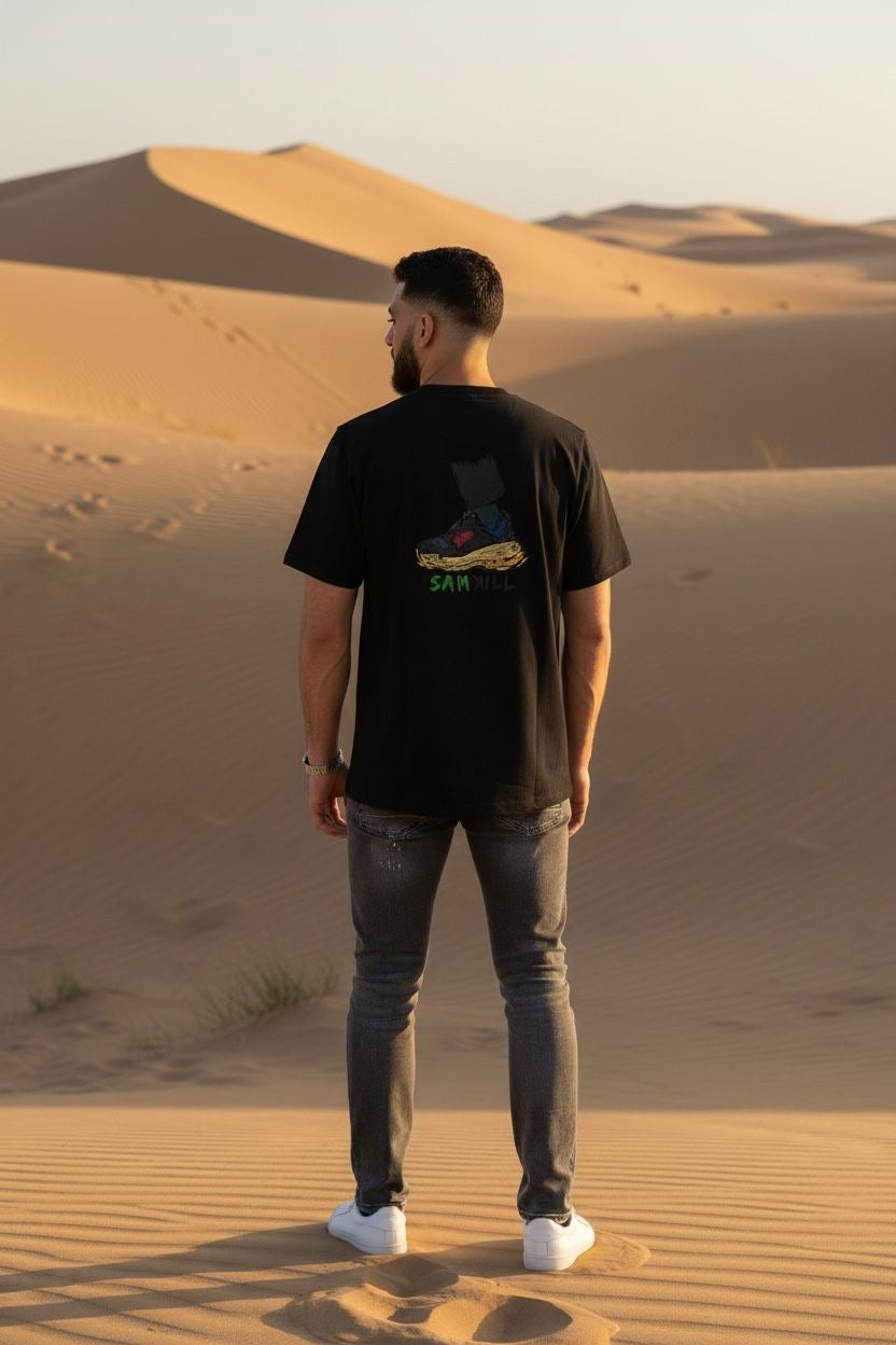 SNEAKER-T-SHIRT-ZWART