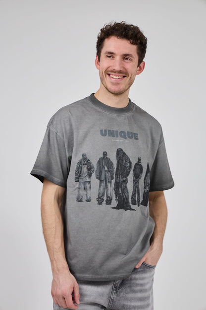 T-shirt Unique donker grijs