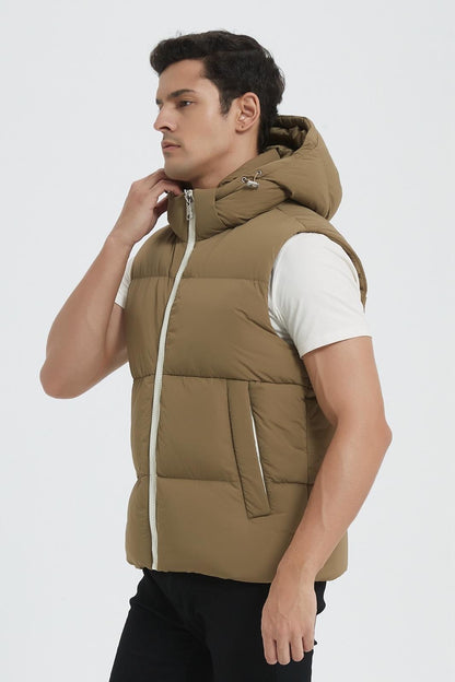 Bodywarmer met Capuchon taupe