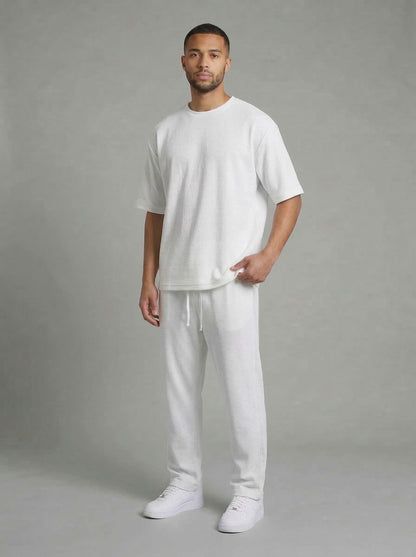 Tweedelige heren set met lange broek lichtblauw