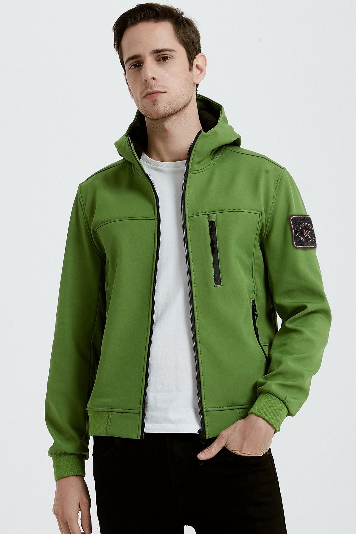 Softshell jas met patch