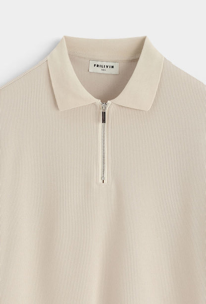 Polo met rits (zwart)