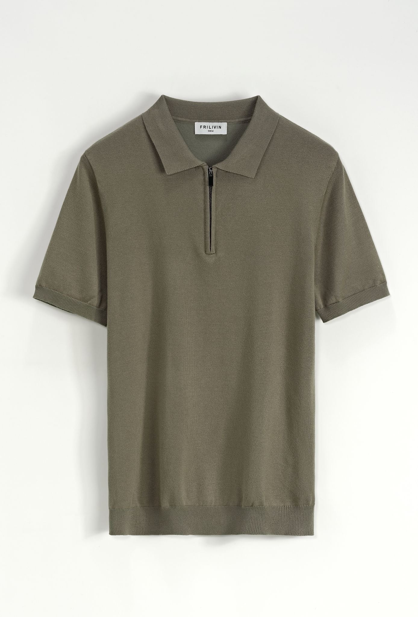 Polo met rits (leger)