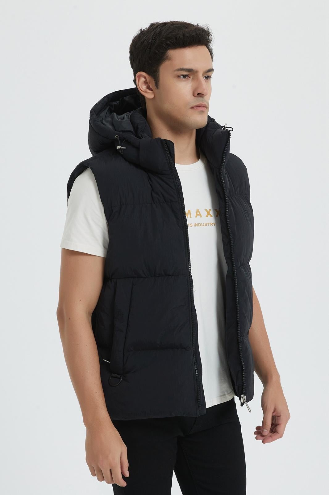 Bodywarmer met Capuchon zwart