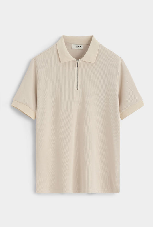 Polo met rits (crème)