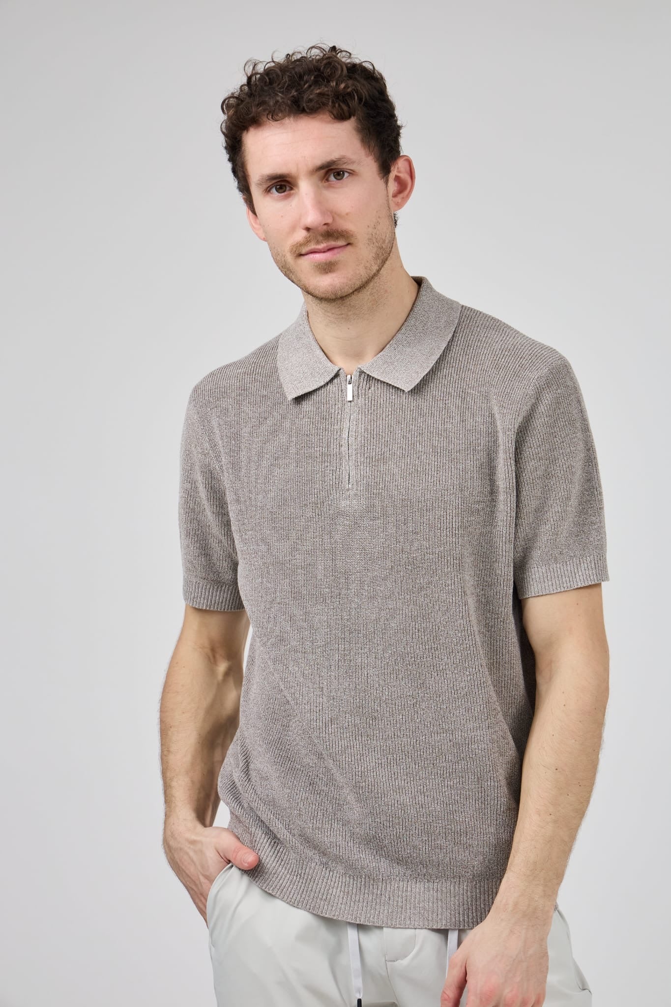 Polo shirt taupe