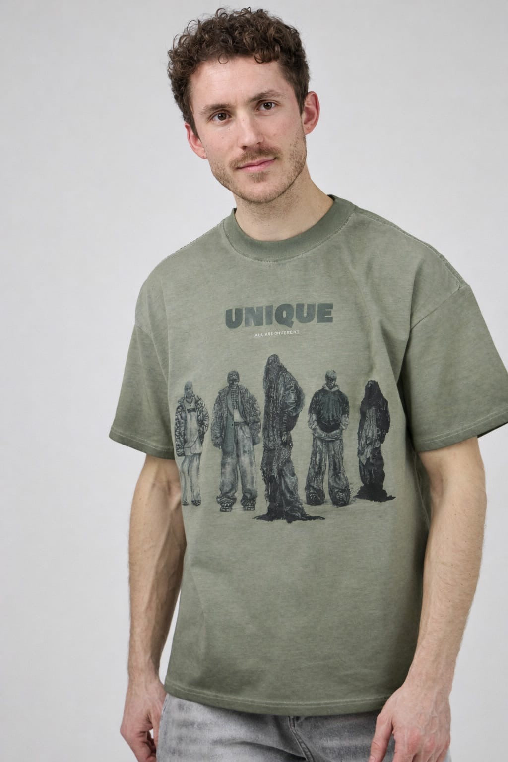 T-shirt unique leger groen