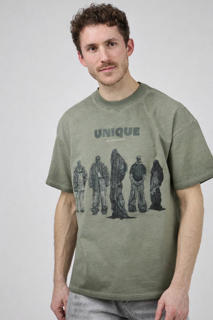 T-shirt unique leger groen