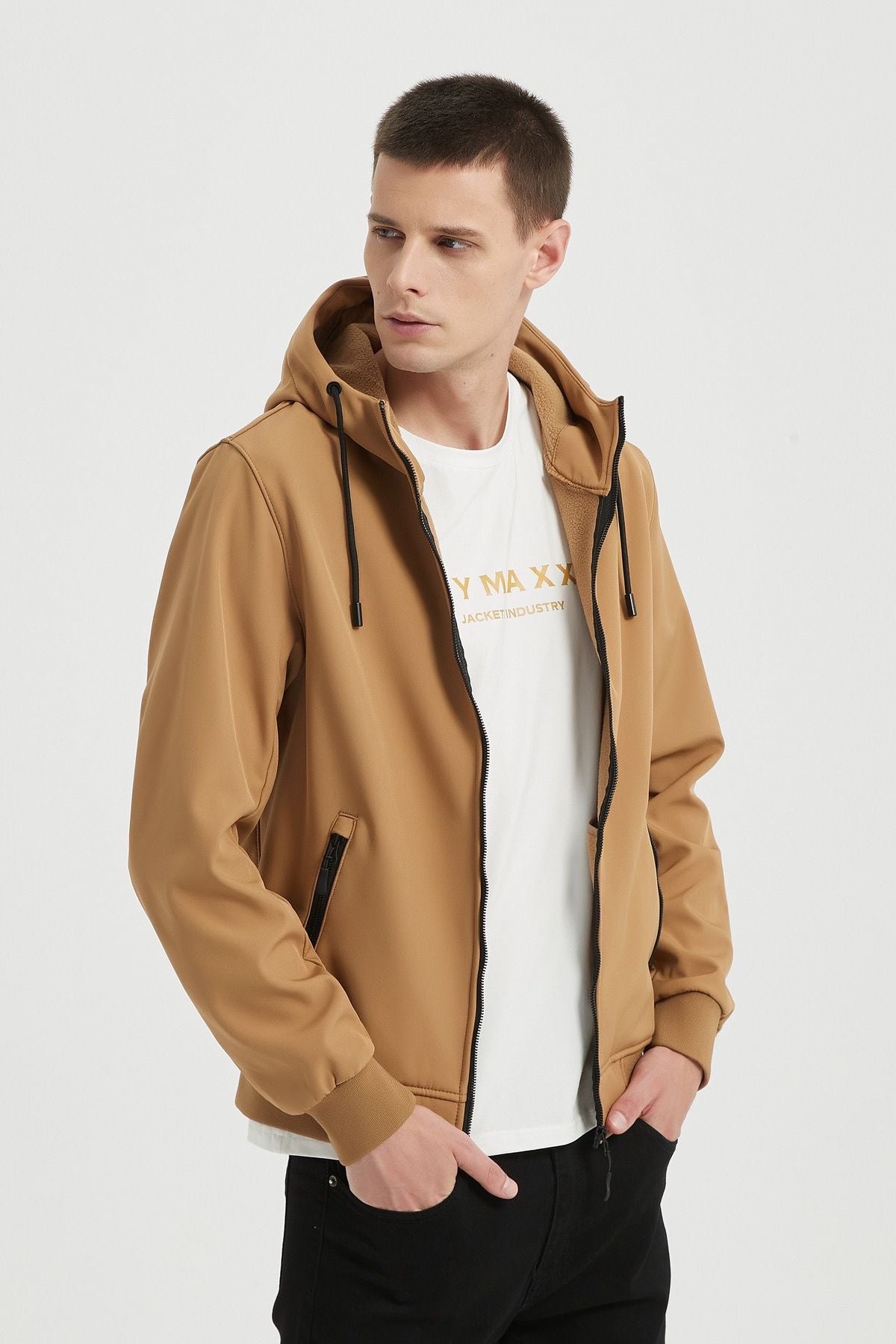 Softshell jas mosterdgeel