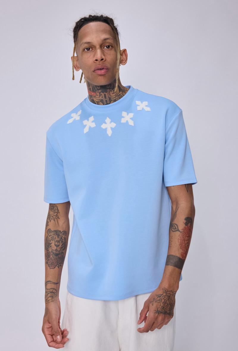Tropical T-shirts lichtblauw