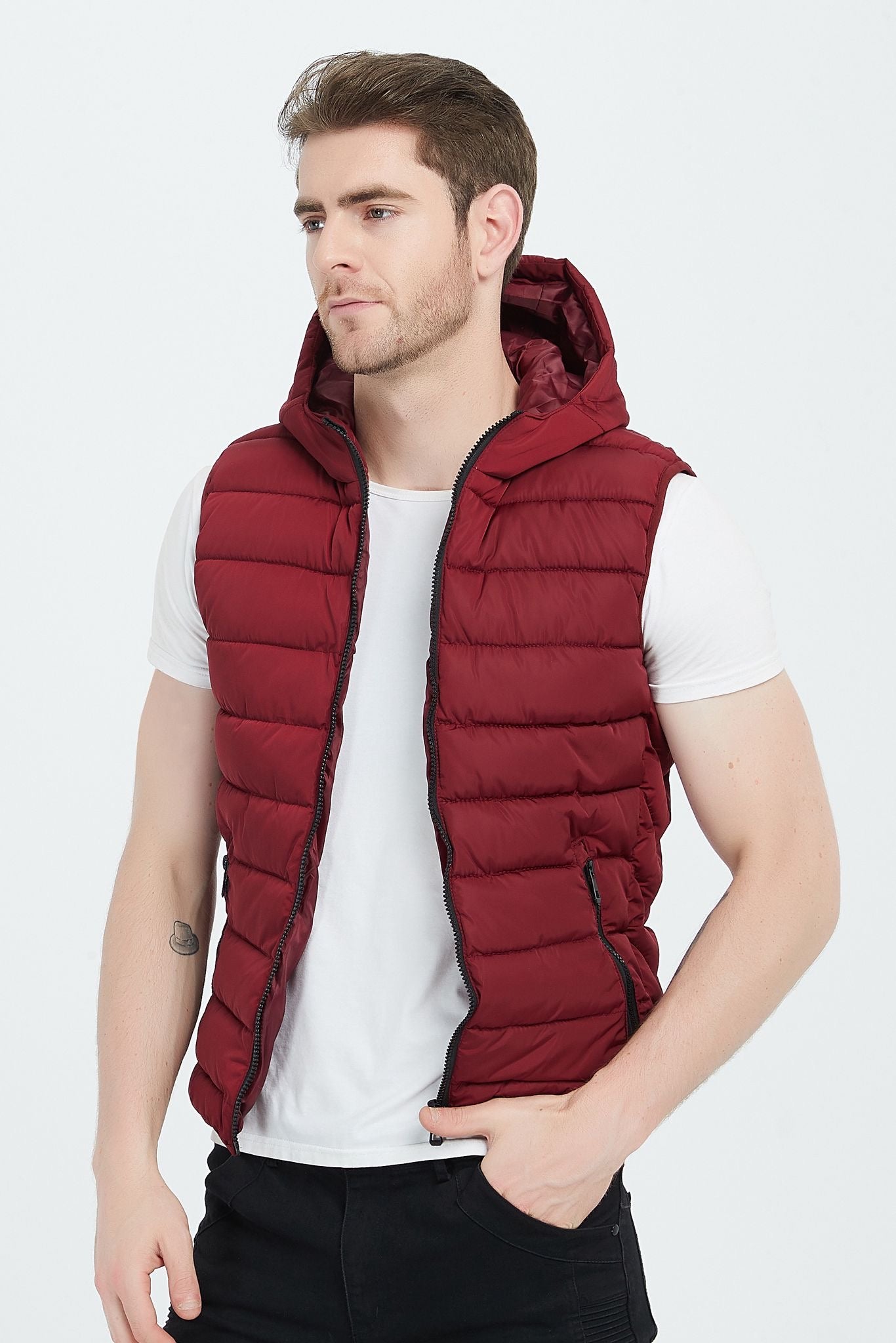Bodywarmer met capuchon rood (R)