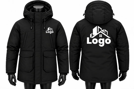 Winterjas met capuchon bedrijfslogo
