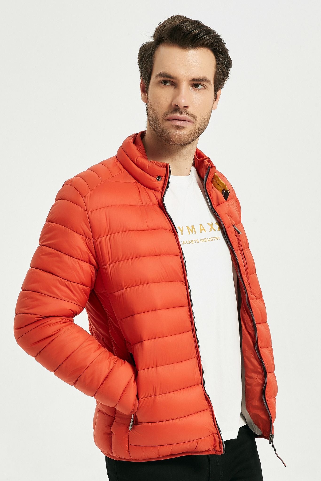 Oranje/rood voorjaarsjas
