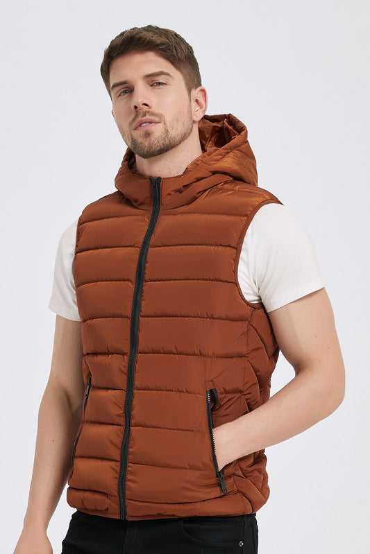 Bodywarmer met capuchon bruin (R)