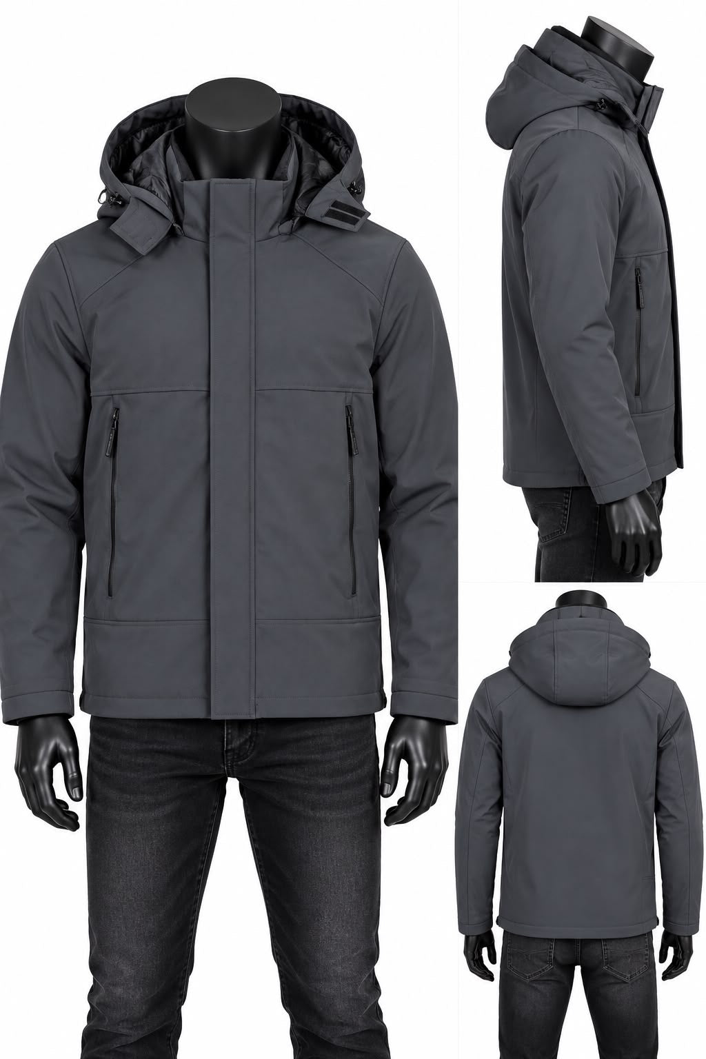 Heren Softshell Jas Donker Grijs