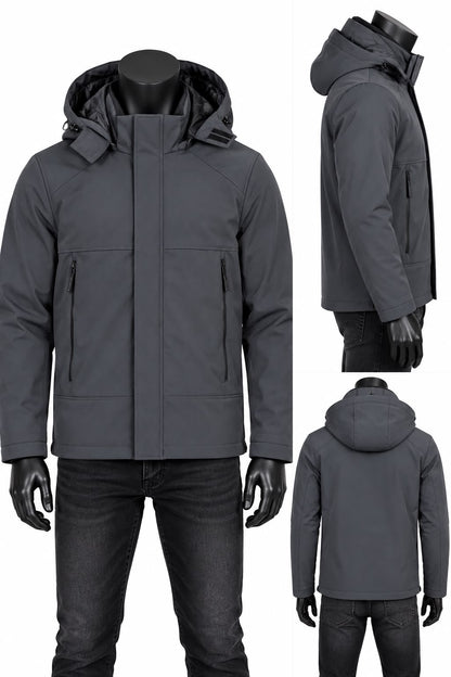 Heren Softshell Jas Donker Grijs