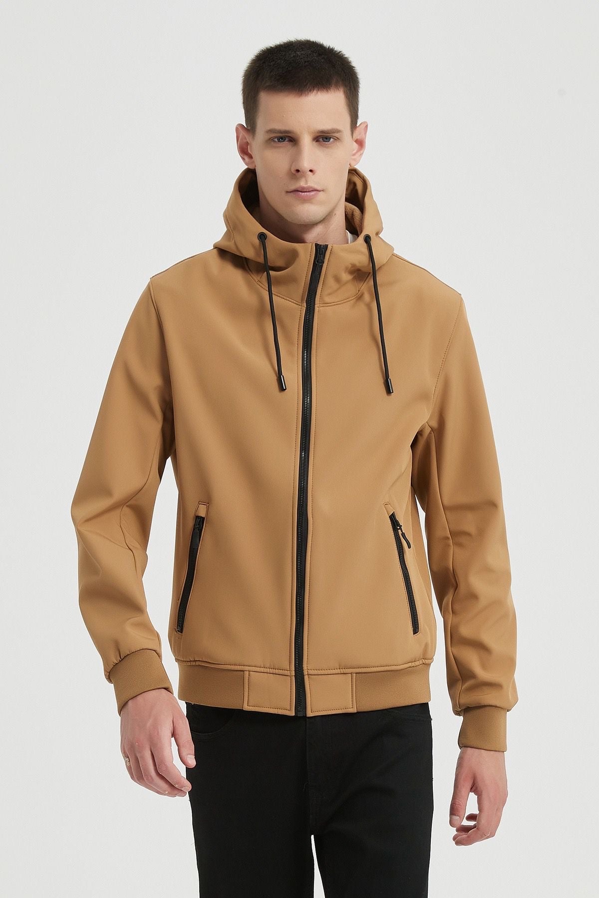 Softshell jas mosterdgeel