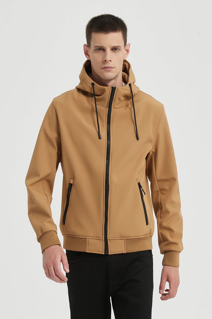 Softshell jas mosterdgeel