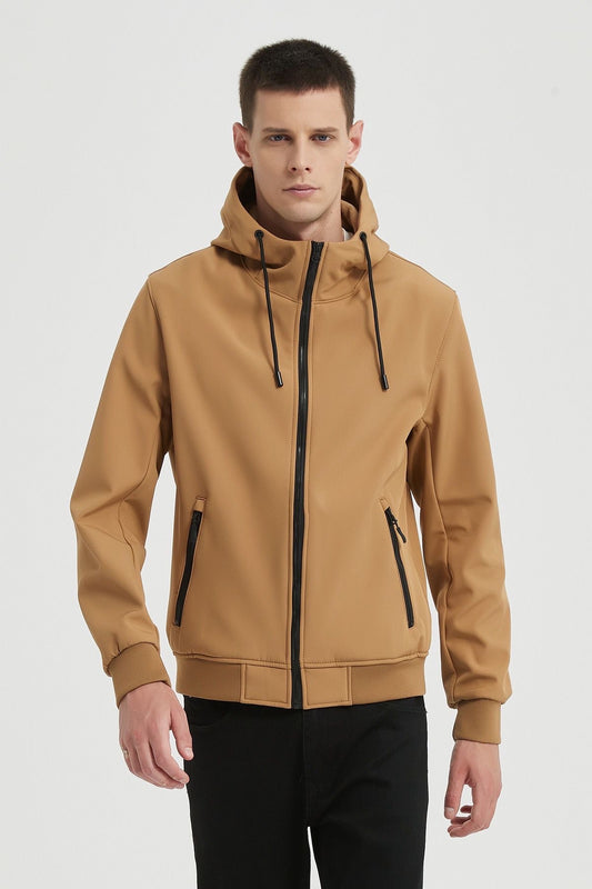 Softshell jas mosterdgeel