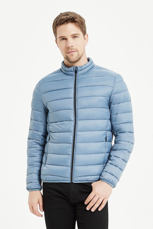 Heren Lichtgewicht Gewatteerde Jas lichtblauw