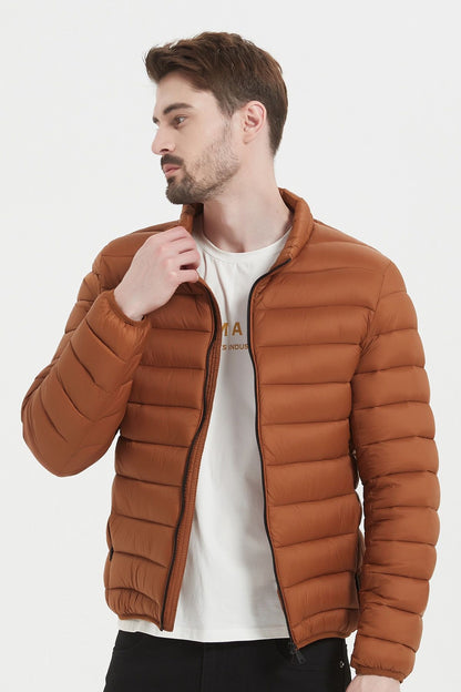 Heren Lichtgewicht Gewatteerde Jas bruin