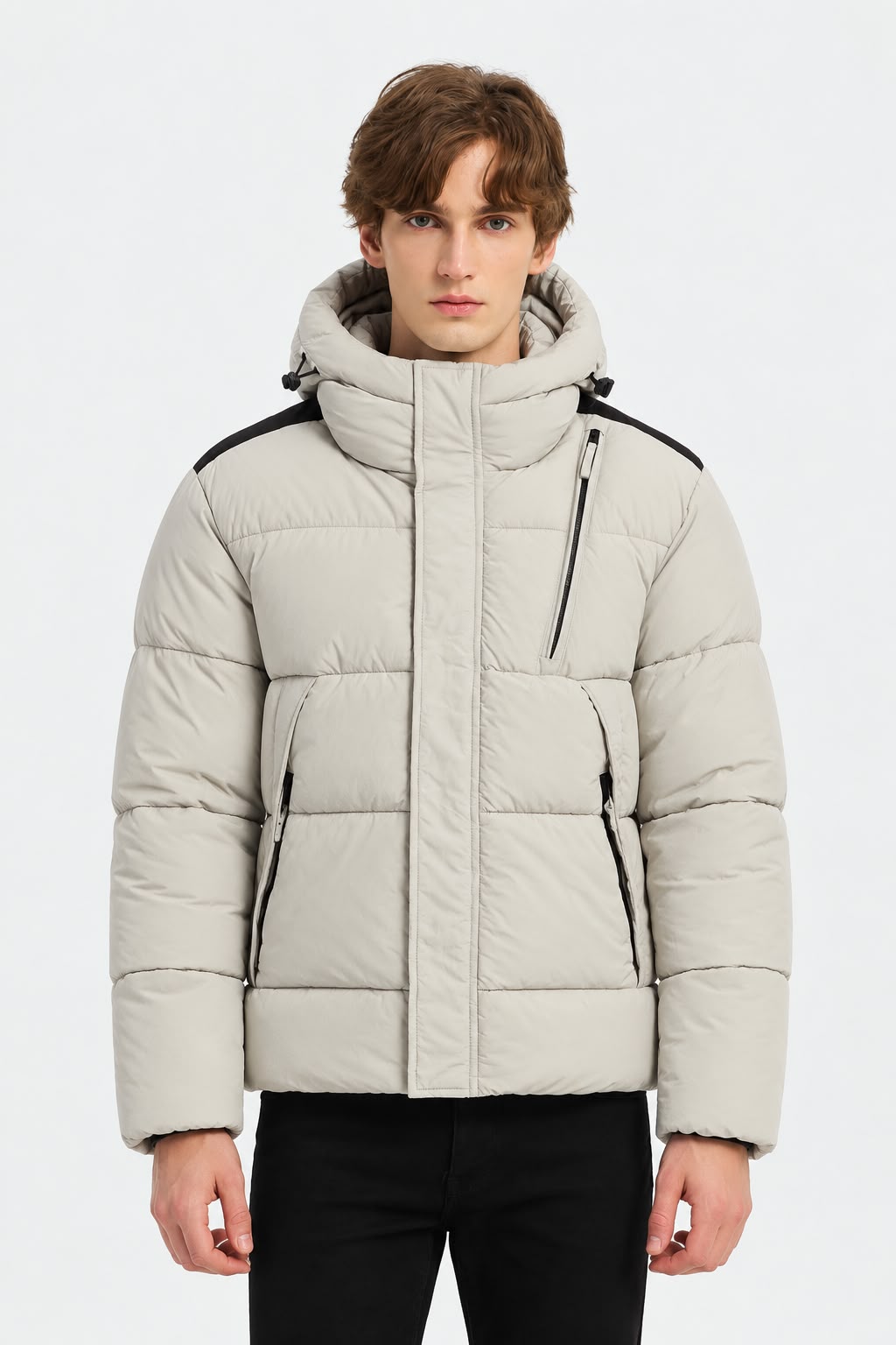 Heren Puffer Jacket Beige