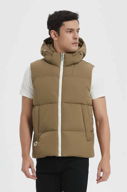 Bodywarmer met Capuchon taupe