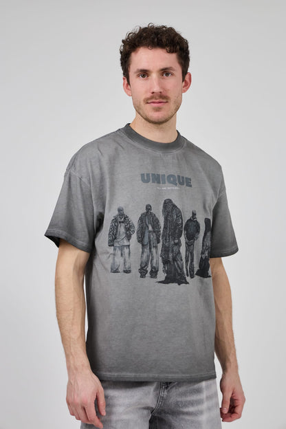 T-shirt Unique donker grijs