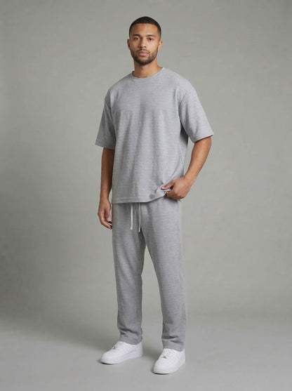 Tweedelige heren set met lange broek lichtblauw