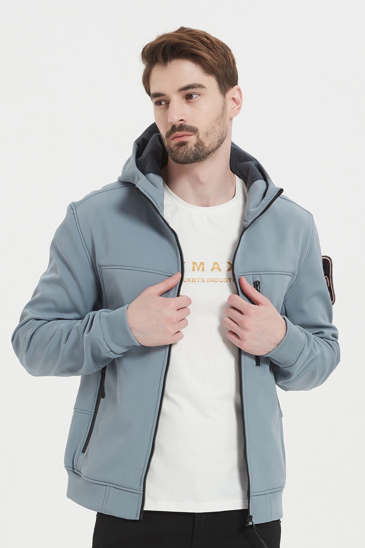 Softshell jas met patch
