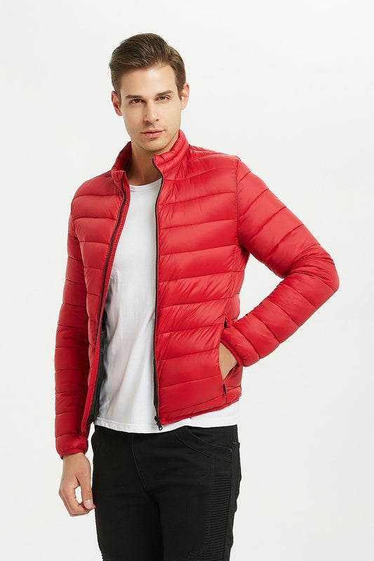 Heren Lichtgewicht Gewatteerde Jas rood