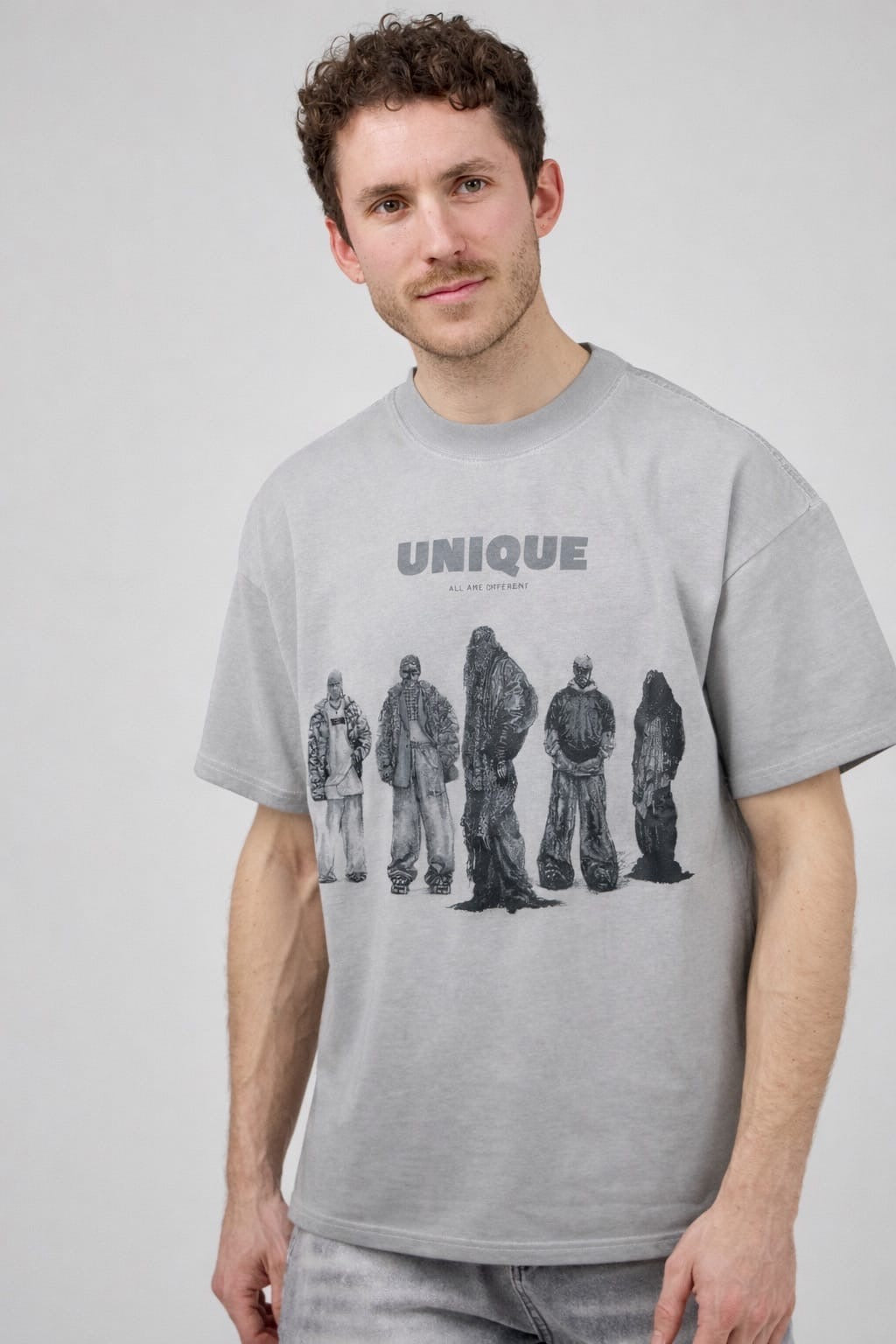 T-shirt Unique licht grijs